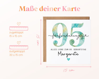 95. Geburtstag – Kartenformat und Maße
