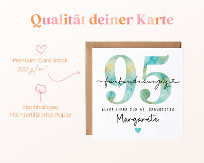 95. Geburtstag – Kartenpapier mit 300 g/m²