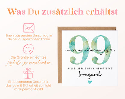 99. Geburtstag – Weitere Ansicht der Karte