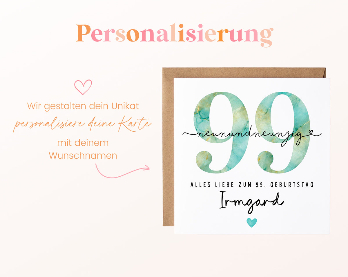 99. Geburtstag – Namenspersonalisierung