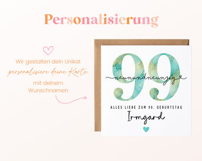 99. Geburtstag – Namenspersonalisierung