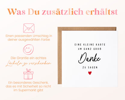 Dankeskarte – Eine kleine Karte, um ganz groß Danke zu sagen – Zusätzliche Produktinformationen