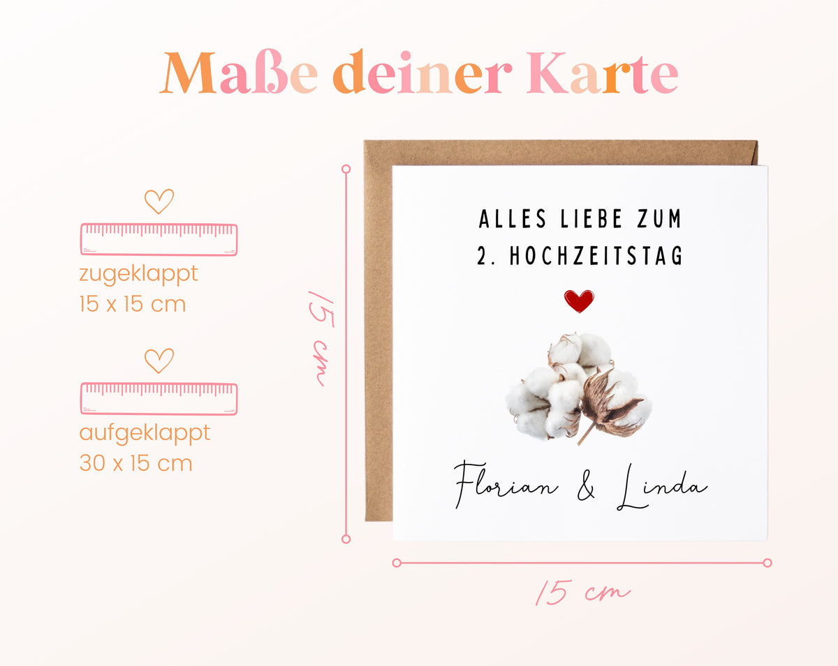 Maße der Baumwollzweig-Karte