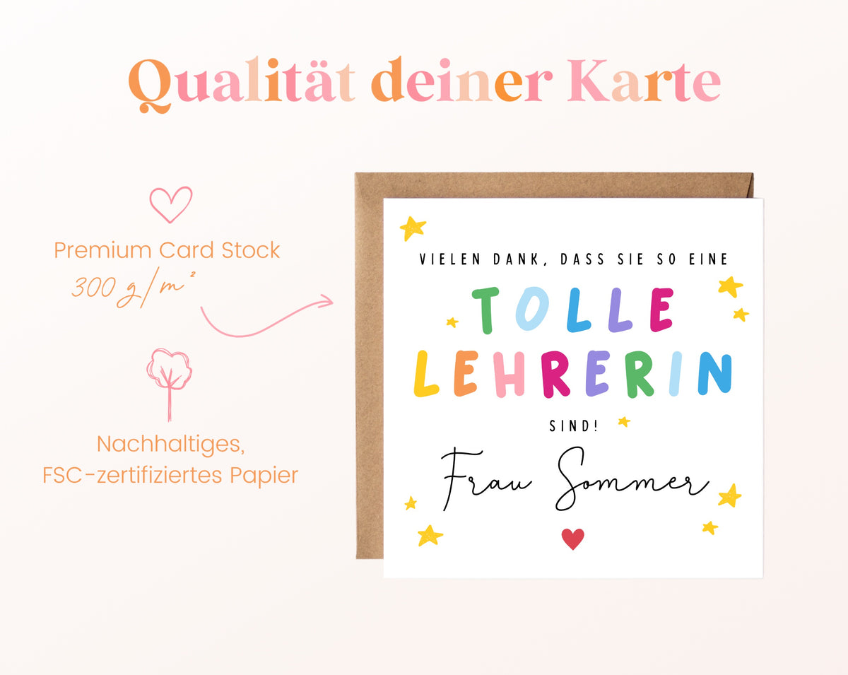 Personalisierte Dankeskarte für Lehrerinnen – 05B_qualitaet_300