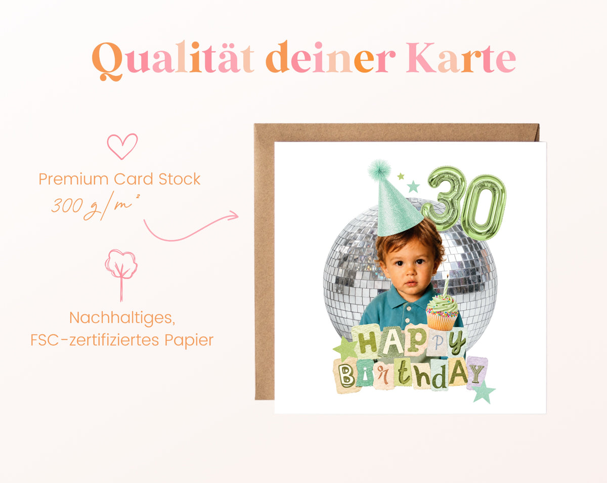 Qualität der Grußkarte aus 300 g/m² Kartenpapier