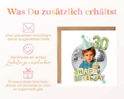 Passender Umschlag zur grünen Geburtstagskarte