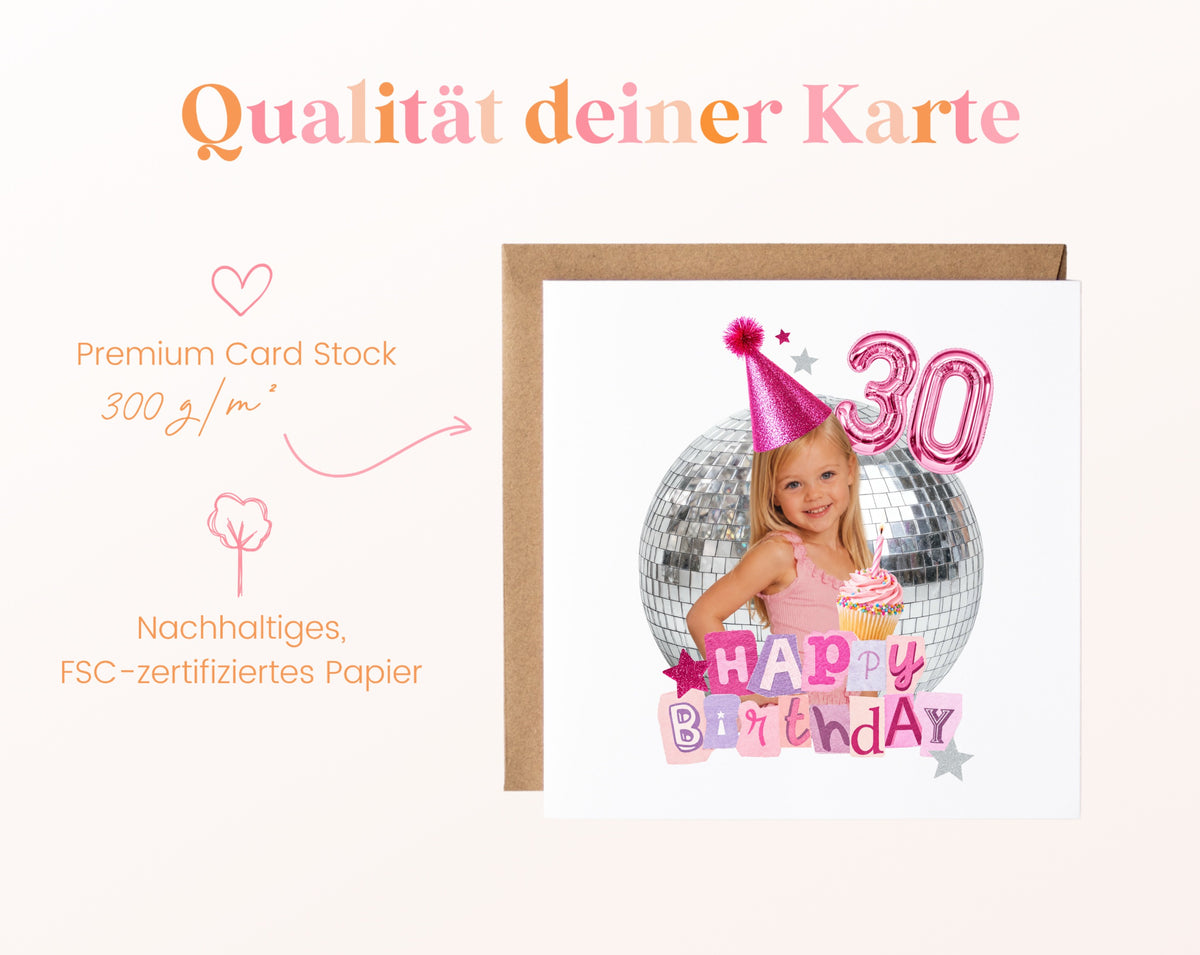 Qualität der Grußkarte aus 300 g/m² Kartenpapier