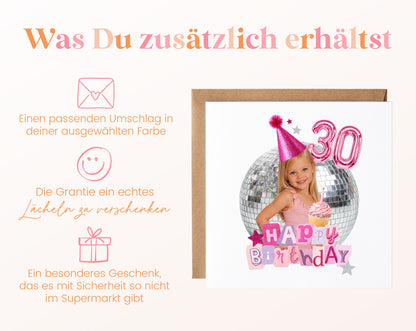 Passender Umschlag zur rosa Geburtstagskarte