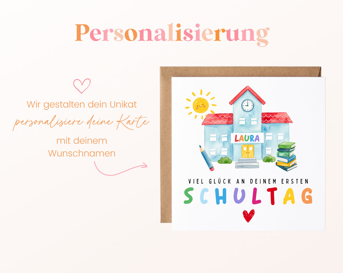 Personalisierte Einschulungskarte – Schulhaus mit buntem Wunschnamen – 08_perso_ein_wunschname