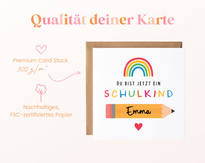Personalisierte Einschulungskarte – Papierqualität