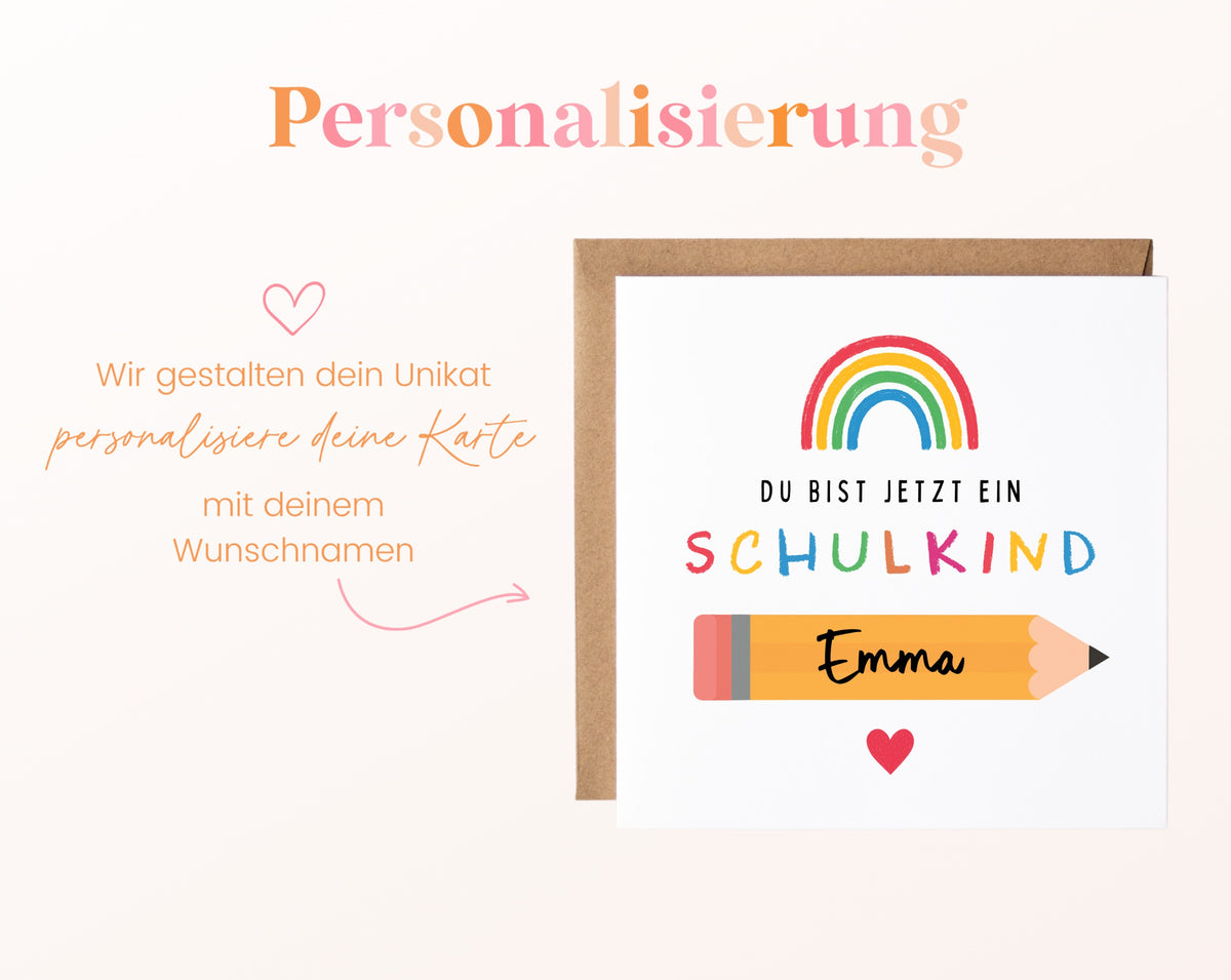 Personalisierte Einschulungskarte – Wunschname personalisieren