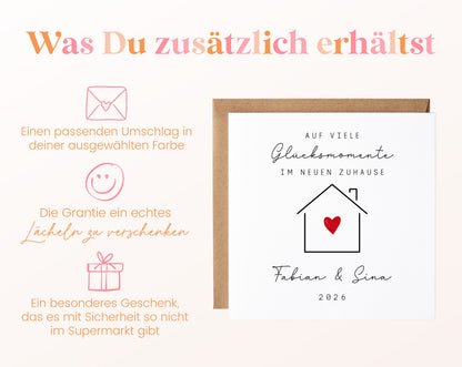 Personalisierte Karte zum Einzug – Haus mit Herz – Produktinformation 4