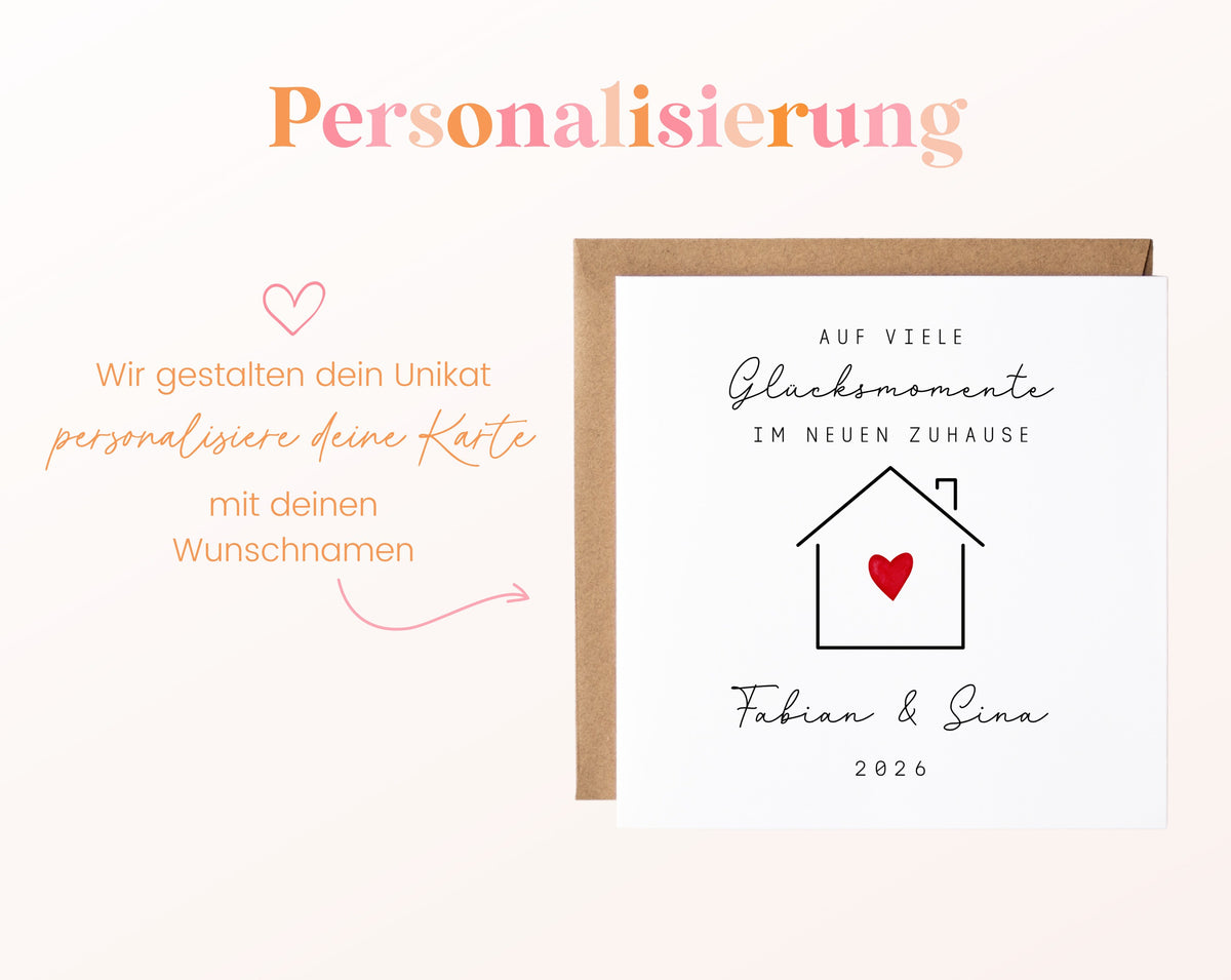 Personalisierte Karte zum Einzug – Haus mit Herz – Produktinformation 5