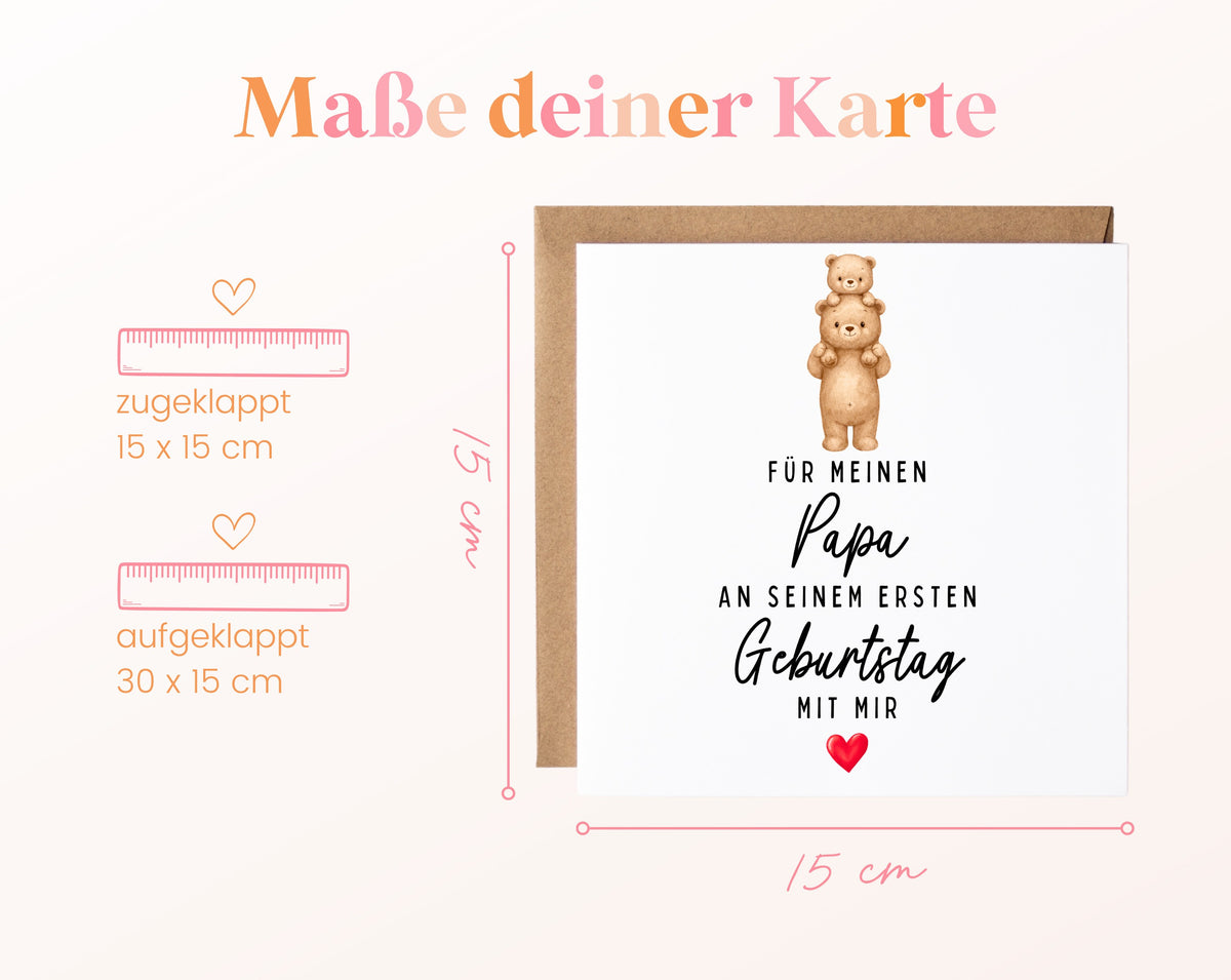Maße der Grußkarte