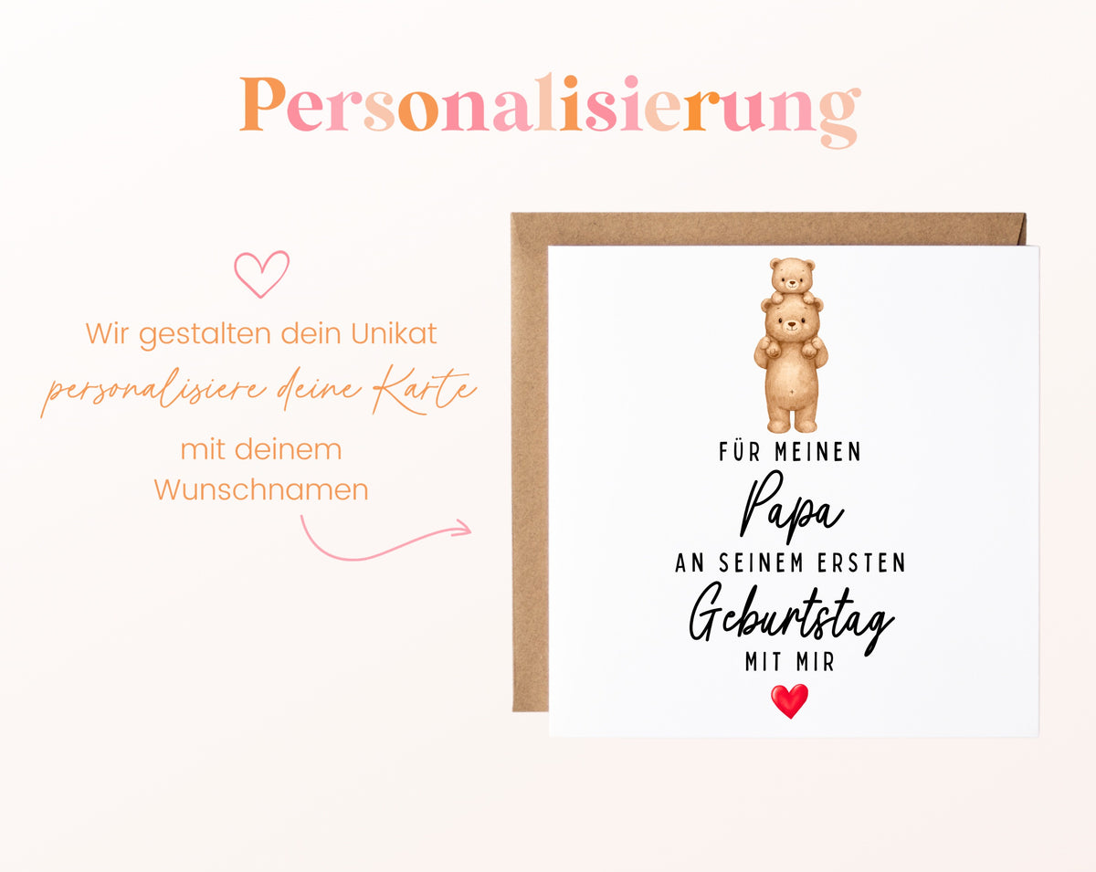 Karte mit personalisierbarer Anrede
