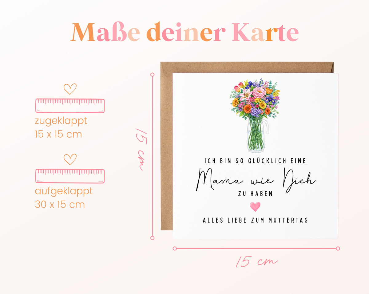 Maße der Grußkarte