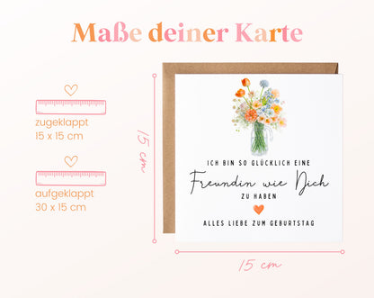 Maße der Grußkarte