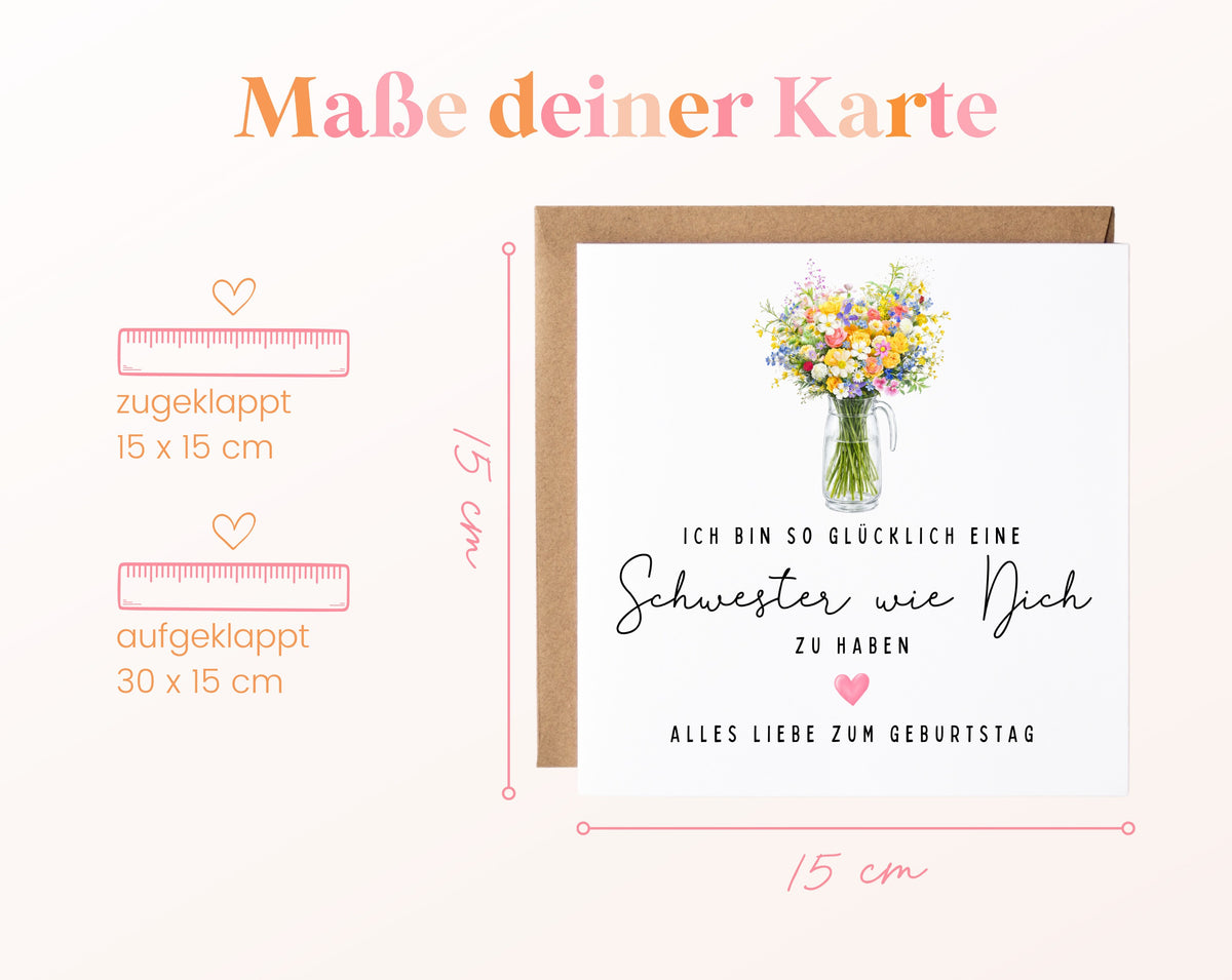 Maße der Grußkarte