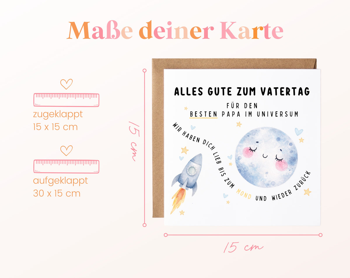 Maße der Grußkarte