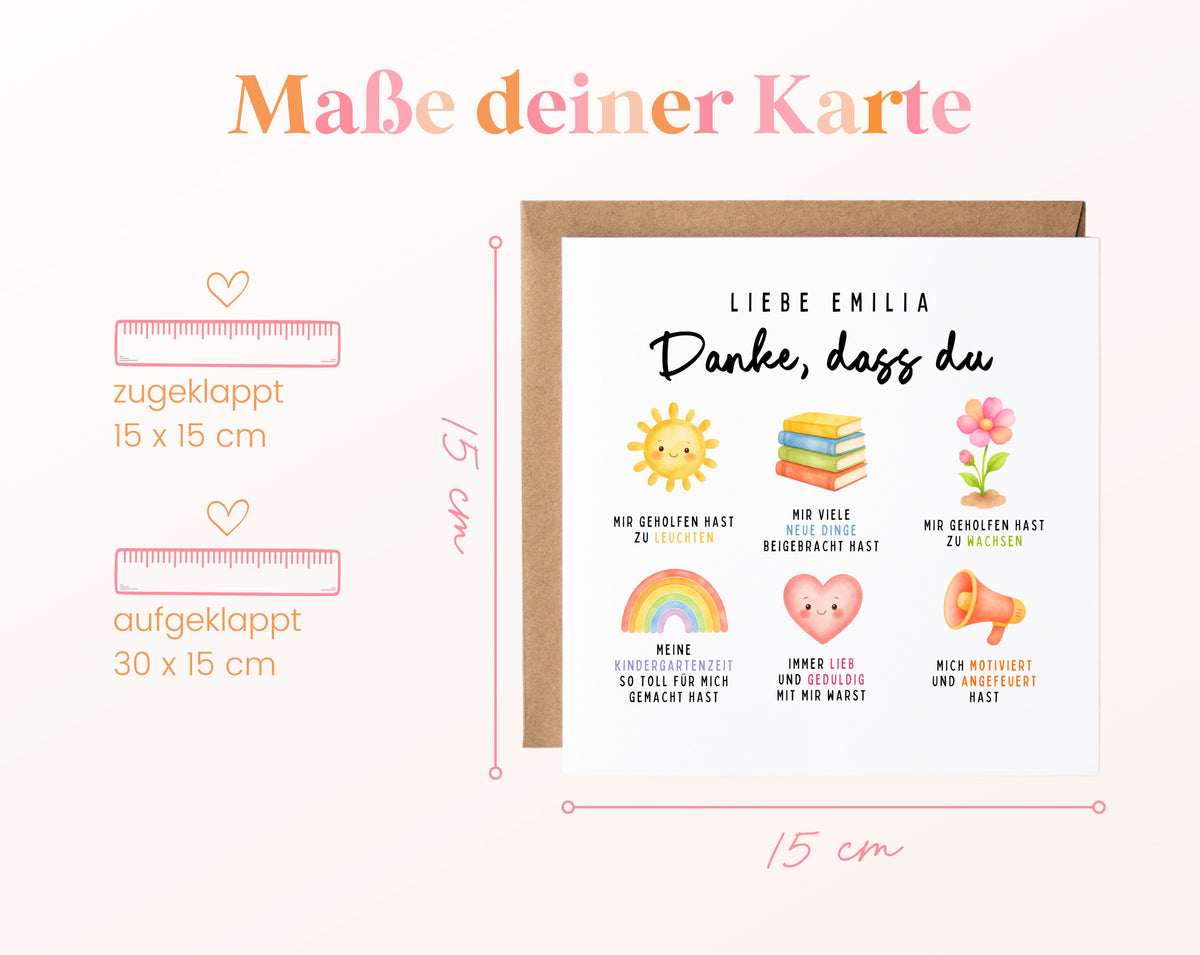 Personalisierte Dankeskarte für Erzieherinnen und Erzieher
