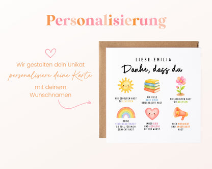 Personalisierte Dankeskarte für Erzieherinnen und Erzieher