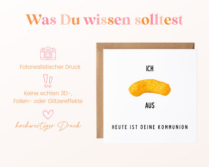 Karte zur Kommunion „Ich flipp aus“ – Hinweise zum fotorealistischen Druck