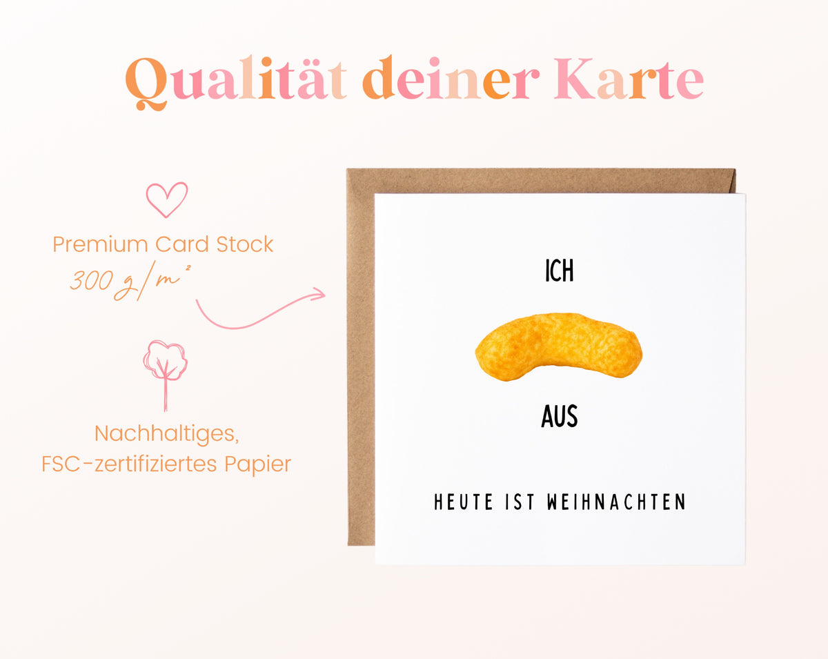 Weihnachten-Flipkarte auf 300 g/m² FSC-zertifiziertem Papier