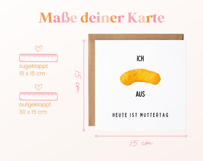 Muttertag-Flipkarte im Format 15 x 15 cm, aufgeklappt 30 x 15 cm