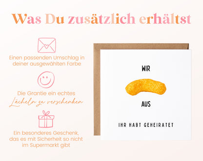 Hochzeit-Flipkarte inklusive Umschlag in der gewählten Farbe