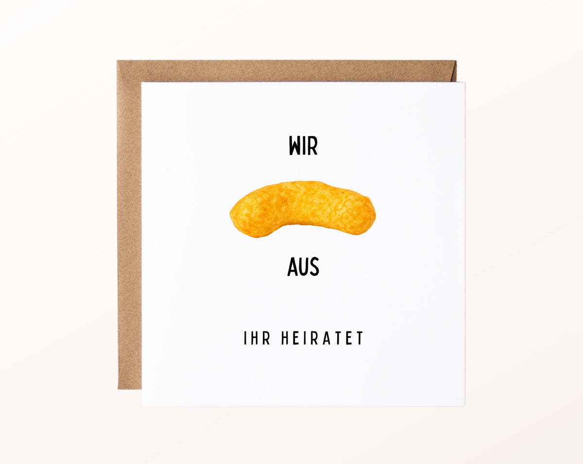 Hochzeit-Karte „Wir flip aus – Ihr heiratet“ mit Kraftpapierumschlag