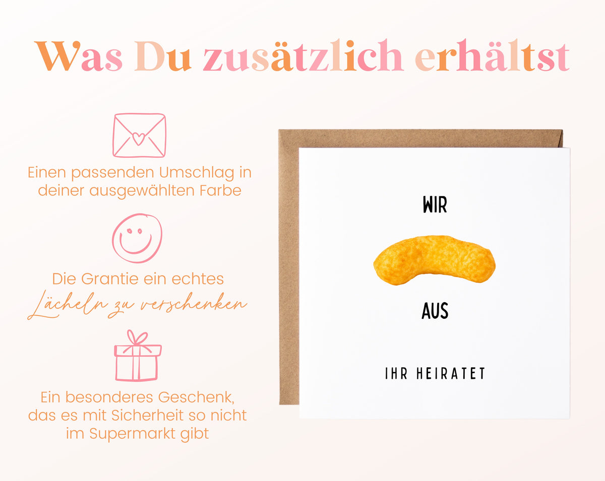 Hochzeit-Flipkarte inklusive Umschlag in der gewählten Farbe