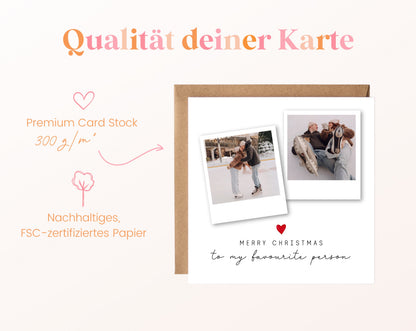 Weihnachts-Fotokarte mit zwei Fotos – qualitaet 300