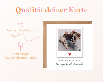 Weihnachts-Fotokarte mit einem Foto – qualitaet 300