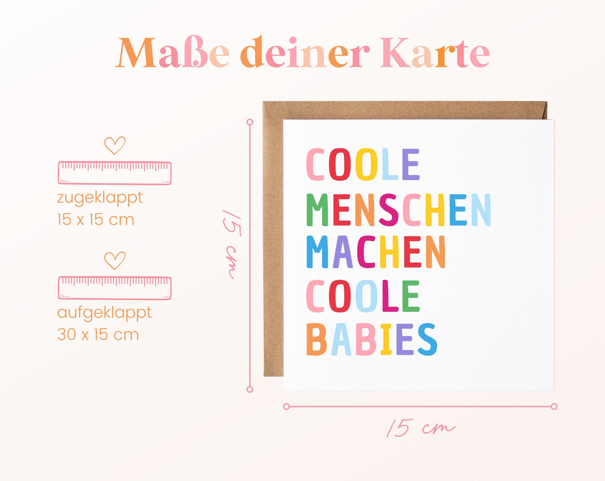 Geburtskarte „Coole Menschen machen coole Babys“ – 04 masse