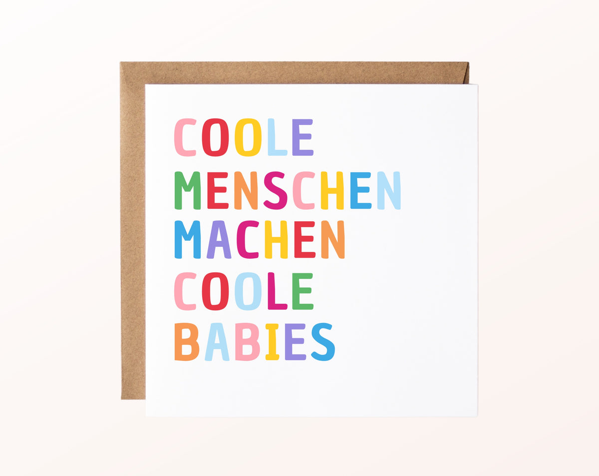 Geburtskarte „Coole Menschen machen coole Babys“ – FabSiShop Mockup