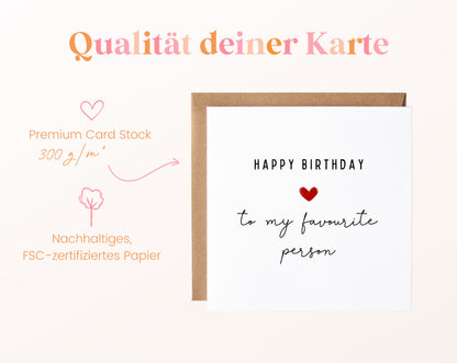 Geburtstagskarte Happy Birthday – Wunschtext – Papierqualität