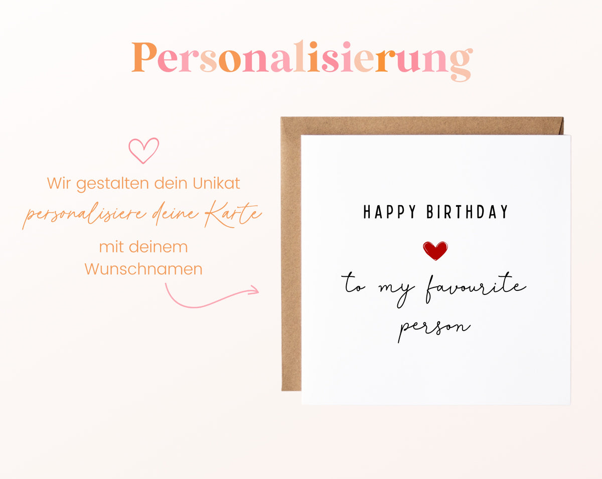 Geburtstagskarte Happy Birthday – Wunschtext – Personalisierung