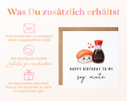 Geburtstagskarte Sushi und Sojasauce – Zusätzliche Informationen