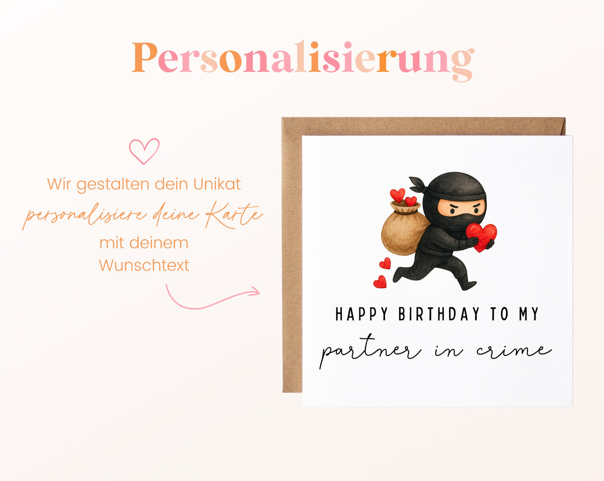 Geburtstagskarte Ninja – Personalisierung