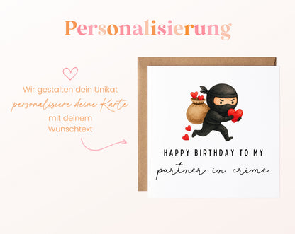 Geburtstagskarte Ninja – Personalisierung
