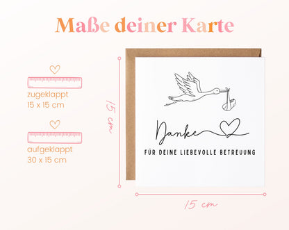Maße – Danke für deine liebevolle Betreuung – Storch