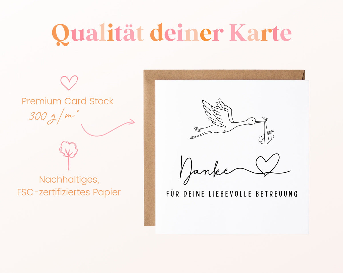 Qualität – Danke für deine liebevolle Betreuung – Storch