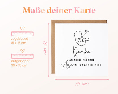 Maße – Danke an meine Hebamme mit ganz viel Herz – Wunschname