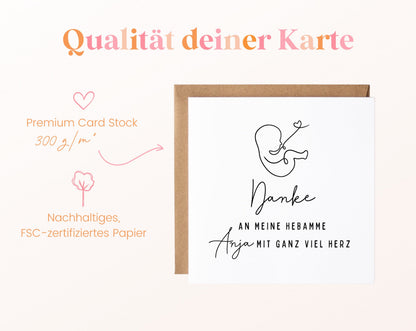 Qualität – Danke an meine Hebamme mit ganz viel Herz – Wunschname