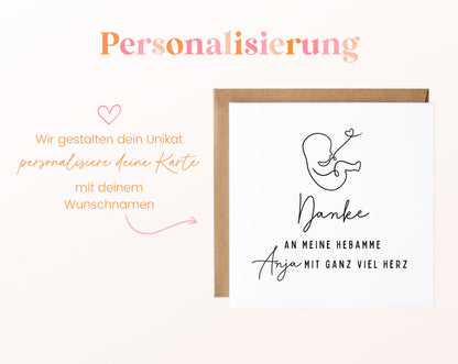 Personalisierung – Danke an meine Hebamme mit ganz viel Herz – Wunschname