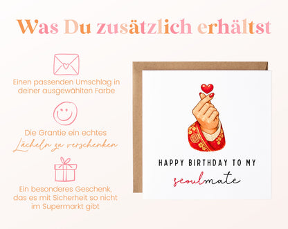 Soulmate Geburtstagskarte – Umschlag und Lieferumfang
