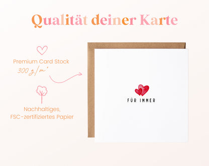 Für immer Herzkarte – Papierqualität 300 g/m²