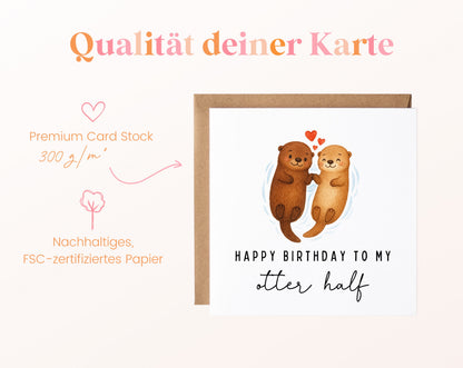 Otter Geburtstagskarte – Papierqualität 300 g/m²