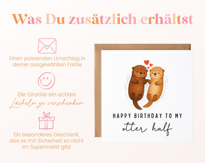 Otter Geburtstagskarte – Umschlag und Lieferumfang