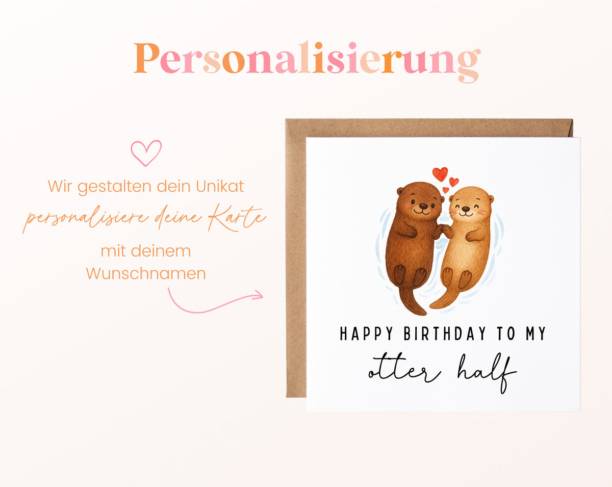 Otter Geburtstagskarte – Personalisierte Ausführung